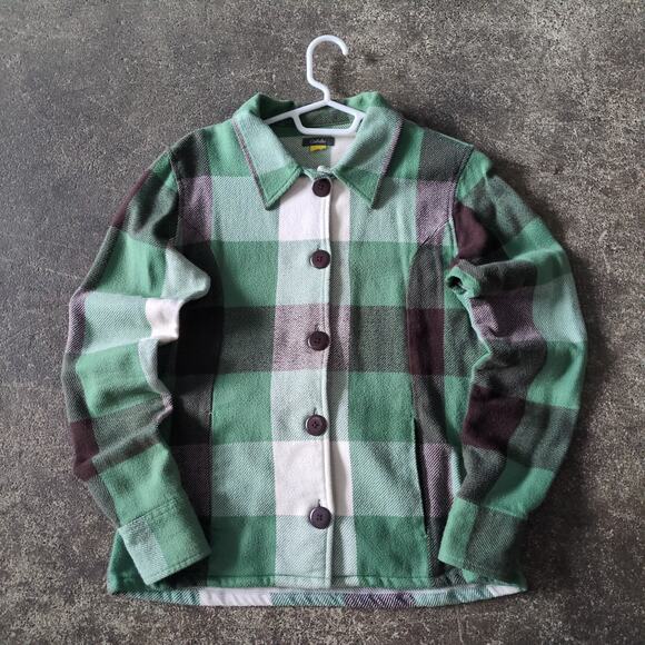 Cabela's Jackets & Blazers - Cabela's Jacket Womens S Green Plaid Flannel Shacket Button Up Retro Outdoors